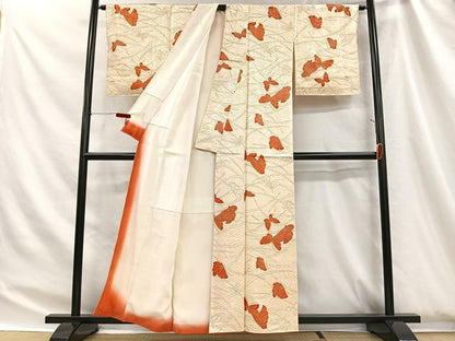 平和屋着物■上質な小紋　舞蝶文　金彩　正絹　逸品　CABH3466ua