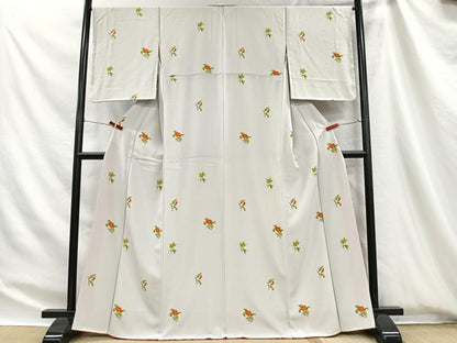 平和屋着物■上質な小紋　枝花文　正絹　逸品　CABH3471ua