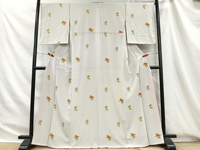 平和屋着物■上質な小紋　枝花文　正絹　逸品　CABH3471ua
