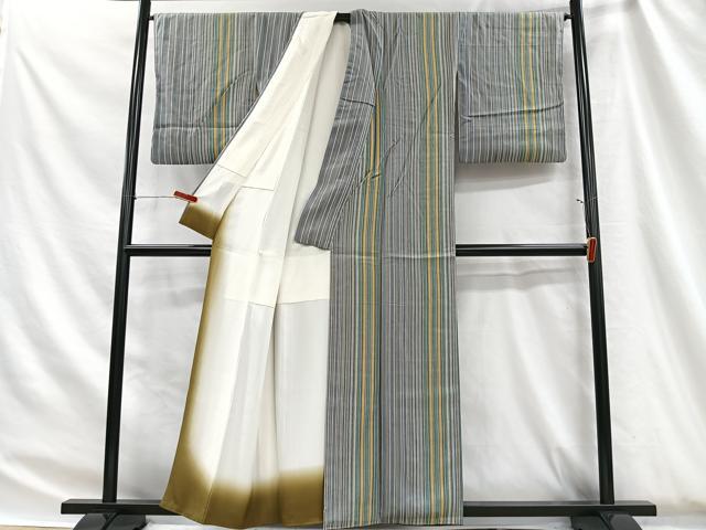 平和屋着物■上質な小紋　間道　正絹　逸品　CABH3473ua