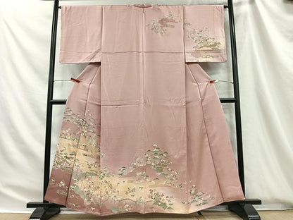 平和屋着物■訪問着　風景花文　暈し染め　正絹　逸品　CABH3477ua