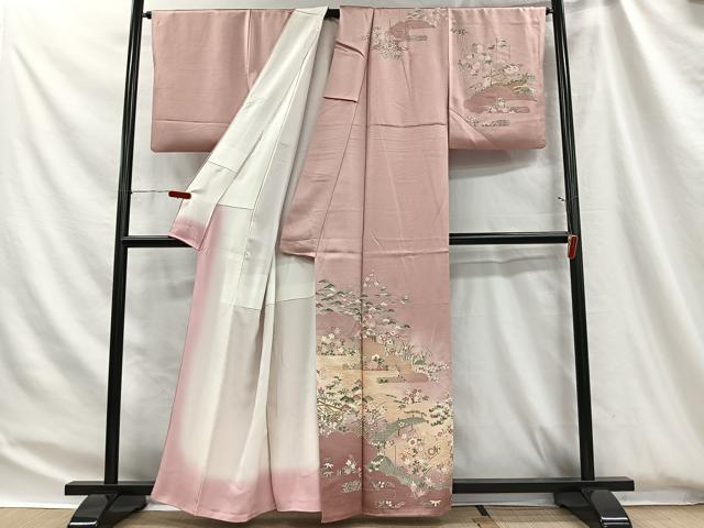 平和屋着物■訪問着　風景花文　暈し染め　正絹　逸品　CABH3477ua