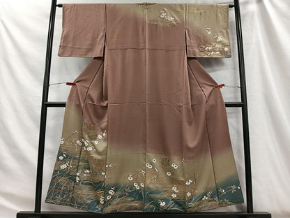 平和屋着物■中国三大刺繍　スワトウ刺繍　訪問着　雪輪枝花文　暈し染め　金彩　正絹　逸品　CABH3480ua