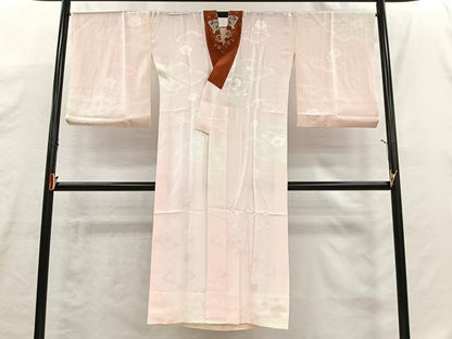 平和屋着物■長襦袢　無双仕立て　雲取り草花地紋　半衿刺繍　正絹　逸品　CABH3546ua