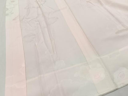 平和屋着物■長襦袢　無双仕立て　雲取り草花地紋　半衿刺繍　正絹　逸品　CABH3546ua