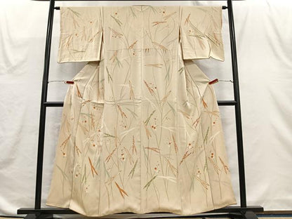 平和屋着物■上質な小紋　草花文　正絹　逸品　CABH3550ua