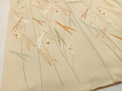 平和屋着物■上質な小紋　草花文　正絹　逸品　CABH3550ua
