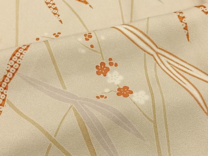 平和屋着物■上質な小紋　草花文　正絹　逸品　CABH3550ua