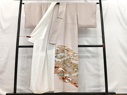 平和屋着物■豪華色留袖　作家物　飛鶴松竹梅　金彩　正絹　逸品　CABH3551ua