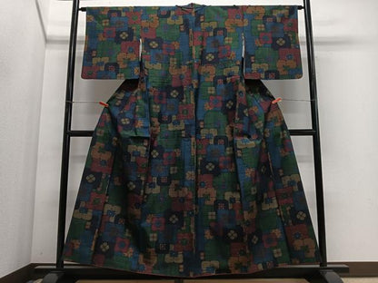 平和屋着物■上質な紬　花尽くし　正絹　逸品　CABH3553ua
