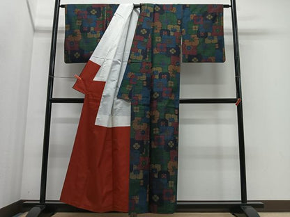 平和屋着物■上質な紬　花尽くし　正絹　逸品　CABH3553ua