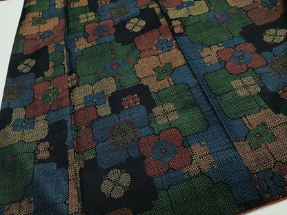 平和屋着物■上質な紬　花尽くし　正絹　逸品　CABH3553ua