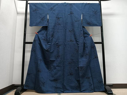 平和屋着物■上質な紬　草花文　正絹　逸品　CABH3554ua