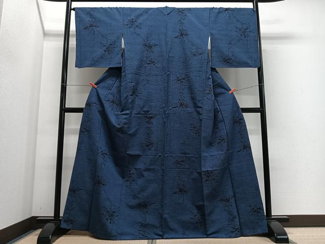 平和屋着物■上質な紬　草花文　正絹　逸品　CABH3554ua