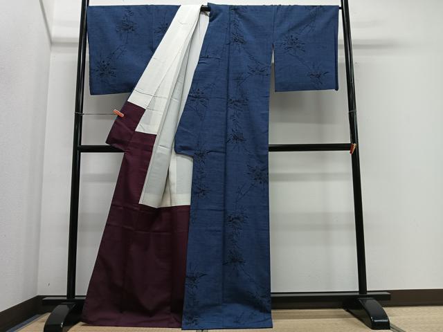 平和屋着物■上質な紬　草花文　正絹　逸品　CABH3554ua