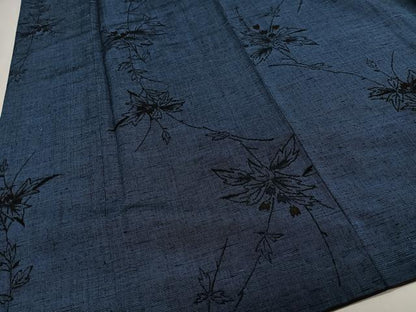 平和屋着物■上質な紬　草花文　正絹　逸品　CABH3554ua