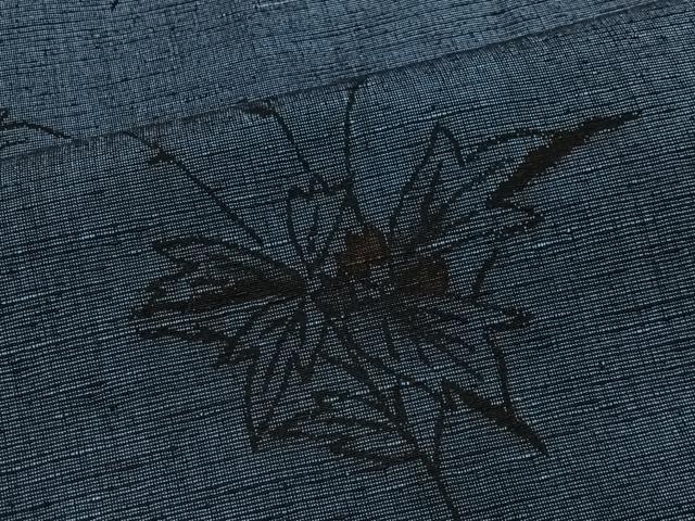 平和屋着物■上質な紬　草花文　正絹　逸品　CABH3554ua