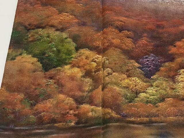 平和屋着物■豪華黒留袖　作家物　嵯峨　樹林風景文　暈し染め　金彩　正絹　逸品　CABH3567ua