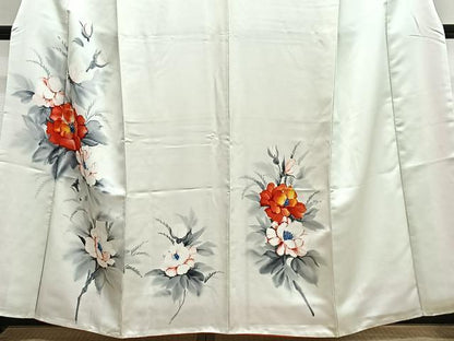 平和屋着物■訪問着　手描き　草花文　暈し染め　正絹　逸品　CABH3570ua