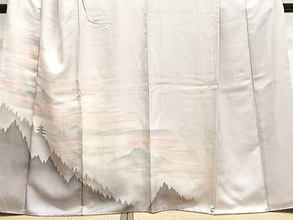 平和屋着物■訪問着　風景文　暈し染め　正絹　逸品　CABH3574ua