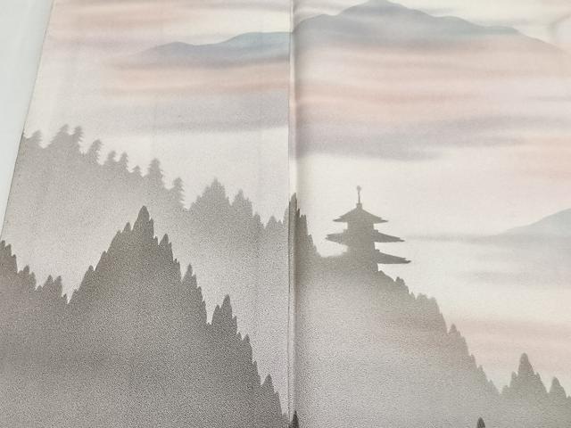 平和屋着物■訪問着　風景文　暈し染め　正絹　逸品　CABH3574ua