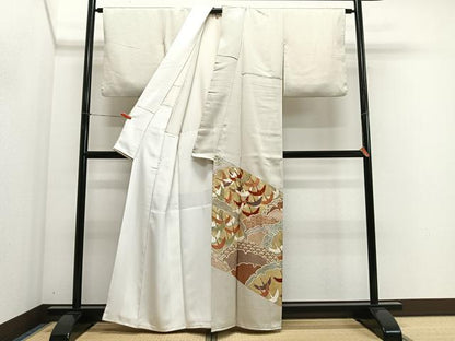 平和屋着物■豪華色留袖　刺繍　雪輪重ね飛鶴文　金彩　正絹　逸品　CABH3595ua
