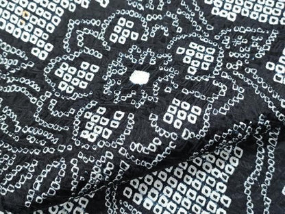 平和屋着物●訪問着　総絞り　草花文　黒地　ますいわ屋扱い　正絹　逸品　CABH3601th