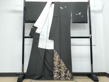平和屋着物●訪問着　更紗花文　金彩　正絹　逸品　CABH3602th