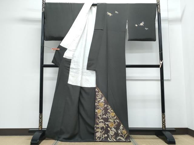 平和屋着物●訪問着　更紗花文　金彩　正絹　逸品　CABH3602th