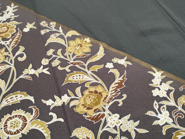 平和屋着物●訪問着　更紗花文　金彩　正絹　逸品　CABH3602th