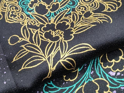 平和屋着物●豪華振袖　花蝶文　暈し染め　金彩　正絹　逸品　CABH3607th