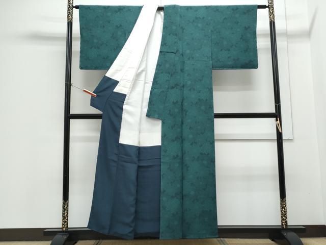 平和屋着物●重要無形文化財　人間国宝　中村勇二郎　江戸小紋　草花文　鬼しぼ縮緬　正絹　逸品　CABH3617th