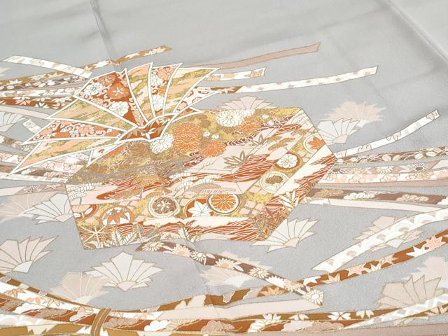 平和屋着物●銀座きしや　色留袖　文箱熨斗花文　金彩　正絹　逸品　CABH3622th