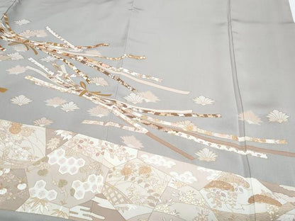 平和屋着物●銀座きしや　色留袖　文箱熨斗花文　金彩　正絹　逸品　CABH3622th