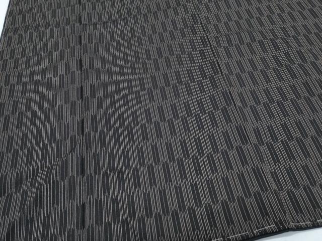 平和屋着物●伝統工芸士　白川貞夫作　お召　本しぼ絣　柿渋染め　矢羽根文　証紙付き　正絹　逸品　CABH3628th