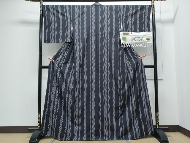 平和屋着物●結城紬　立涌文　証紙付き　正絹　逸品　CABH3629th