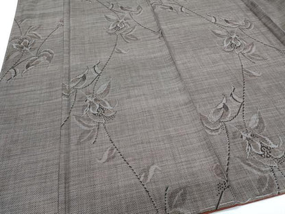平和屋着物●本場大島紬　9マルキ　草花文　正絹　逸品　未使用　CABH3630th