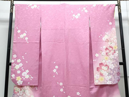 平和屋着物●豪華振袖　舞花文　金彩　正絹　逸品　CABH3631th