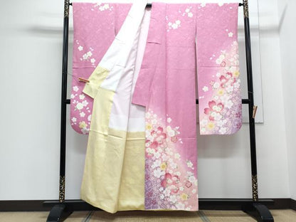 平和屋着物●豪華振袖　舞花文　金彩　正絹　逸品　CABH3631th