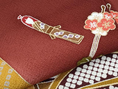 平和屋着物●女優・後藤久美子ブランド　豪華振袖　舞花文　暈し染め　金彩　鬼しぼ縮緬　正絹　逸品　CABH3632th