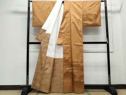 平和屋着物●訪問着　本場染大島紬　雲重ね文　金彩　正絹　逸品　CABH3635th