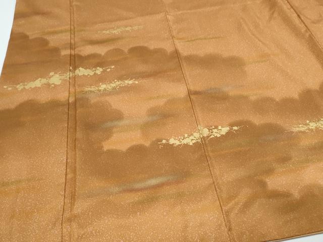 平和屋着物●訪問着　本場染大島紬　雲重ね文　金彩　正絹　逸品　CABH3635th