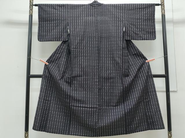平和屋着物●久留米絣　単衣　吉祥文　正絹　逸品　CABH3636th