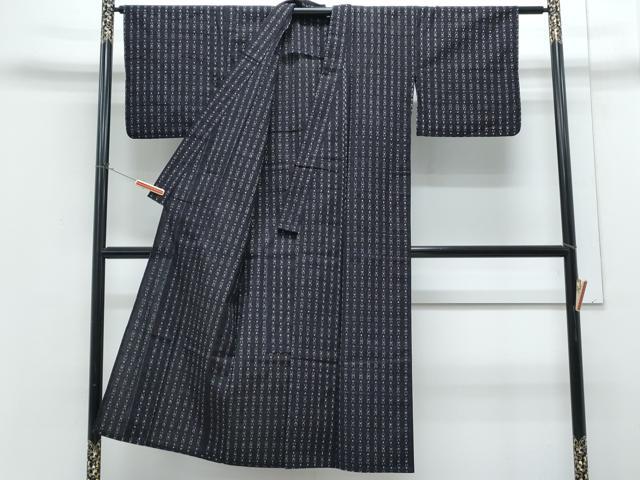 平和屋着物●久留米絣　単衣　吉祥文　正絹　逸品　CABH3636th