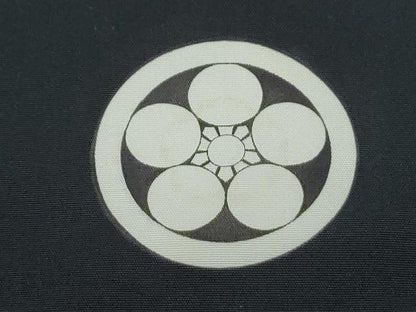 平和屋着物●男性　黒紋付　正絹　逸品　CABH3639th
