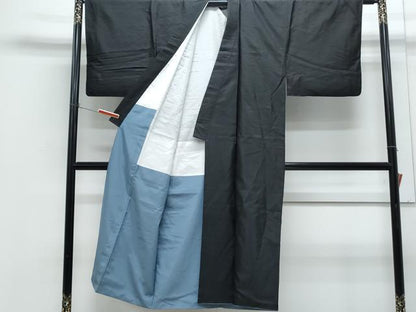 平和屋着物●男性　黒紋付　正絹　逸品　CABH3641th