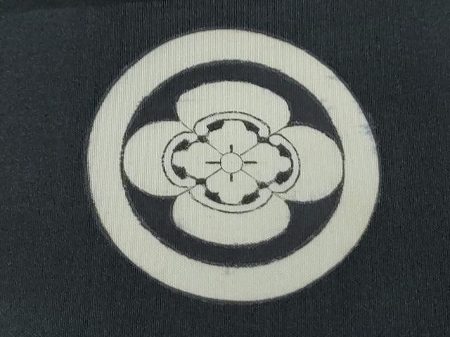 平和屋着物●男性　黒紋付　正絹　逸品　CABH3641th
