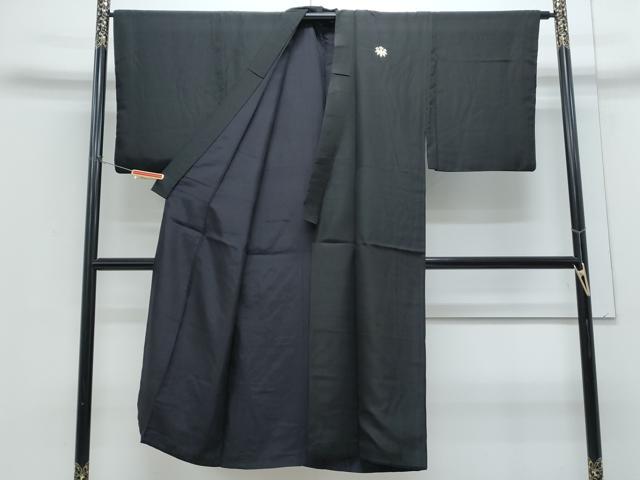 平和屋着物●男性　黒紋付　羽織セット　正絹　逸品　CABH3642th