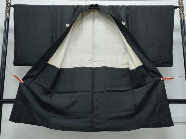 平和屋着物●男性　黒紋付　羽織セット　正絹　逸品　CABH3642th