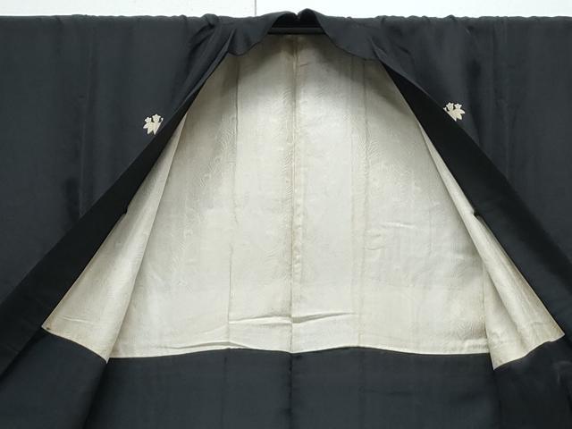 平和屋着物●男性　黒紋付　羽織セット　正絹　逸品　CABH3642th
